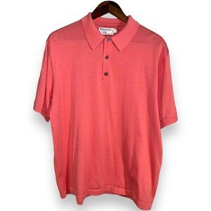 Pink St. Croix Luxury Knits Knit Polo Collar Sweater L